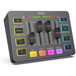 Fifine SC3 Preto - Misturador de áudio