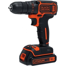 Black+Decker CDC18BAFC-QW, perceuse-visseuse 18V, kit d'accessoires avec mallette de transport, orange