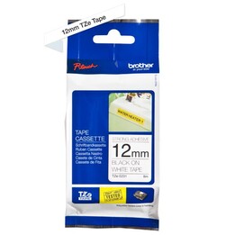 Brother TZe-S231 cinta laminada blanca/negra 12 mm