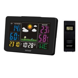 DENVER WS-540 estação meteorológica multifunções preta