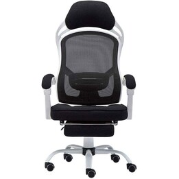 Chaise de Bureau Powerbasics Confort T20 Noir avec Roulettes et Repose-pieds