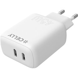 Travel charger 2 usb-c 45w