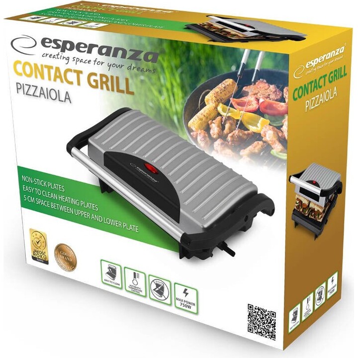 Griglia elettrica Esperanza EKG005 750W Inox