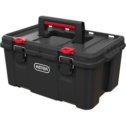 Boîte de rangement durable Keter Stack and Roll avec poignée ergonomique pour les outils, noir
