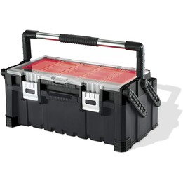 Keter 17187311 boîte à outils avec compartiments internes pour le rangement de petites pièces, Noir