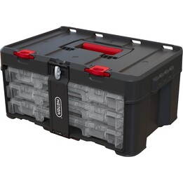 Keter Stack And Roll Heavy Duty Diy set of 3 stackable tool storage boxes, Black