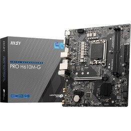 Placa Msi Pro H610m-g intel 1700 h610 2ddr5 96gb vga+hdmi+dp 4sata3+1m.2 2usb2.0 2usb3.2 usb-c 1gblan matx