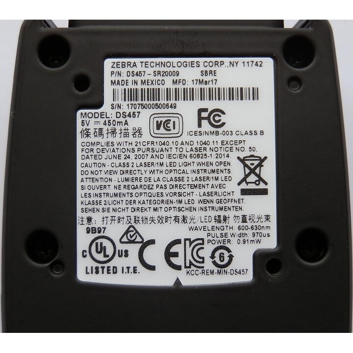 Zebra DS457 Series Fixed Mount Standard-Optics IP54 Black