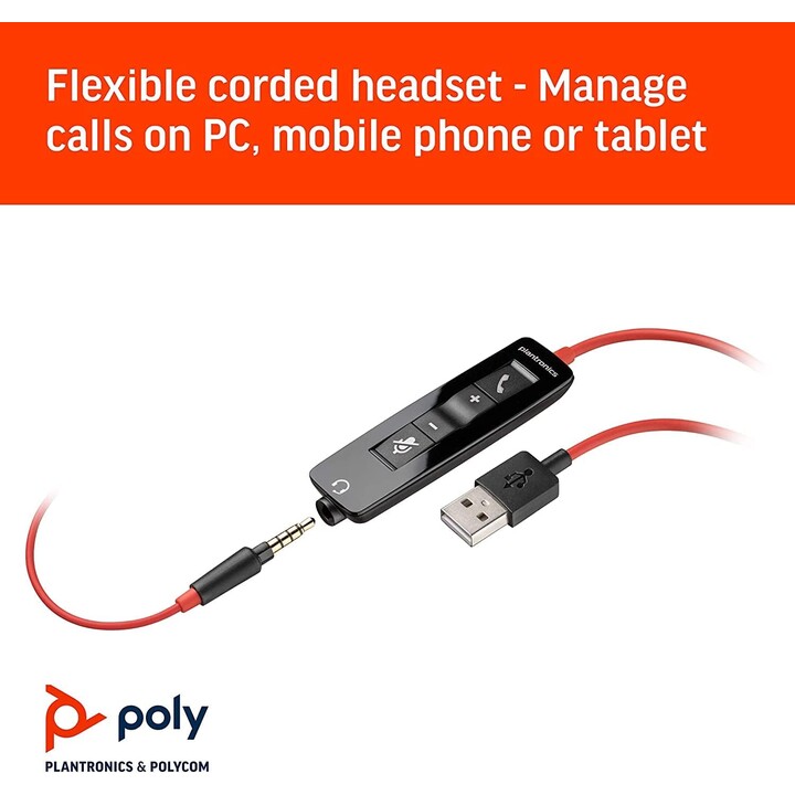 POLY Blackwire C3215 Casque Avec fil Arceau Bureau/Centre d'appels USB Type-C Noir