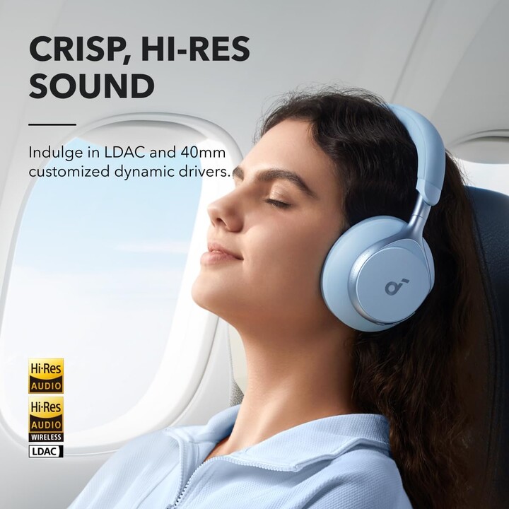Soundcore Space One à réduction de bruit (ANC) Casque Bluetooth Bleu