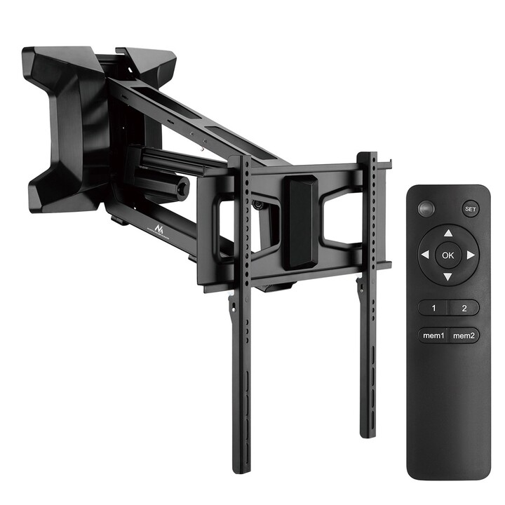Maclean MC-891 soporte TV eléctrico sobre chimenea 37"-70" 35 kg negro