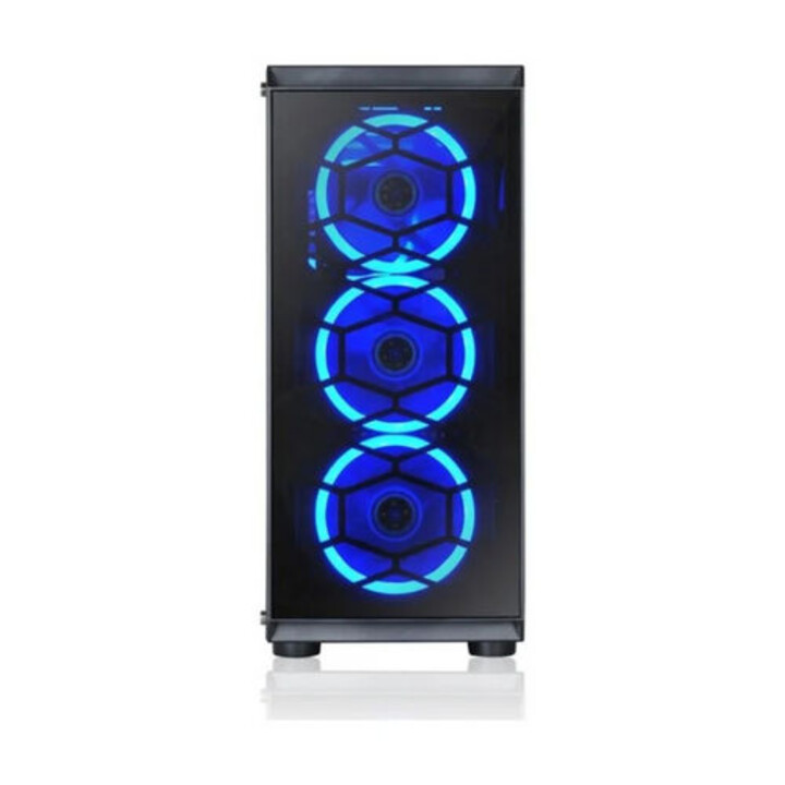 Mid-Tower/ATX-L-Link-Avatar-Gehäuse mit USB 3.0-Quelle, Schwarz -blauer LED, mit Fenster und Lüftern
