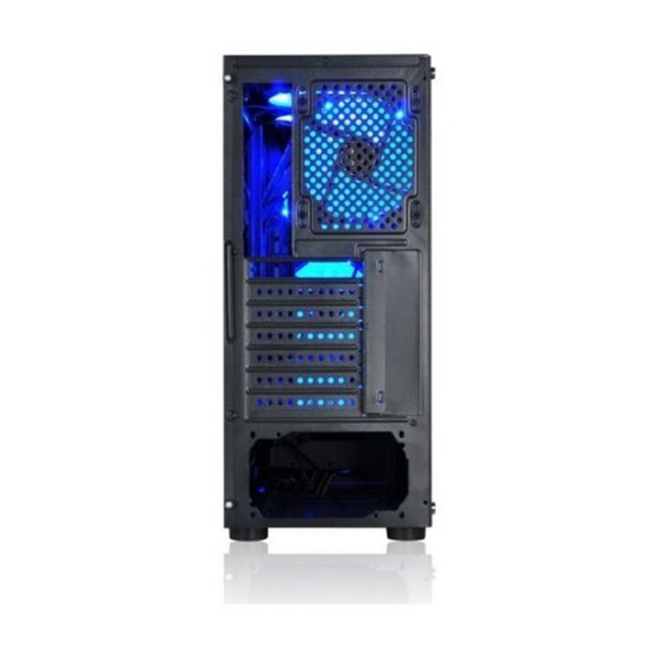 Caja semitorre/atx l-link avatar s/fuente usb3.0 negra led azul c/ventana c/ventiladores