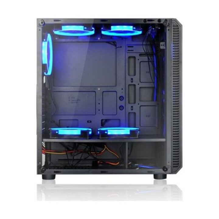 Caja semitorre/atx l-link avatar s/fuente usb3.0 negra led azul c/ventana c/ventiladores