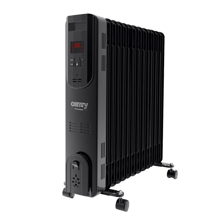 Aquecedor elétrico a óleo com controle remoto CAMRY CR 7814 13 aletas, 2500 W preto