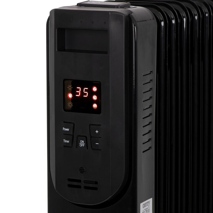 Calentador de aceite eléctrico con mando a distancia CAMRY CR 7814 13 aletas, 2500 W negro