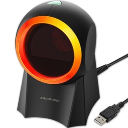 Qoltec 50857 Escáner de código de barras de escritorio con cable 1D | 2D