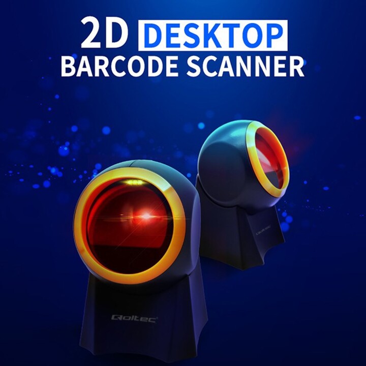 Qoltec 50857 1D Wired Desktop Barcode Scanner | 2D