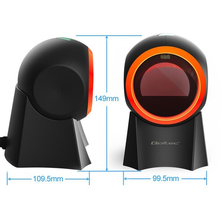 Qoltec 50857 1D Wired Desktop Barcode Scanner | 2D