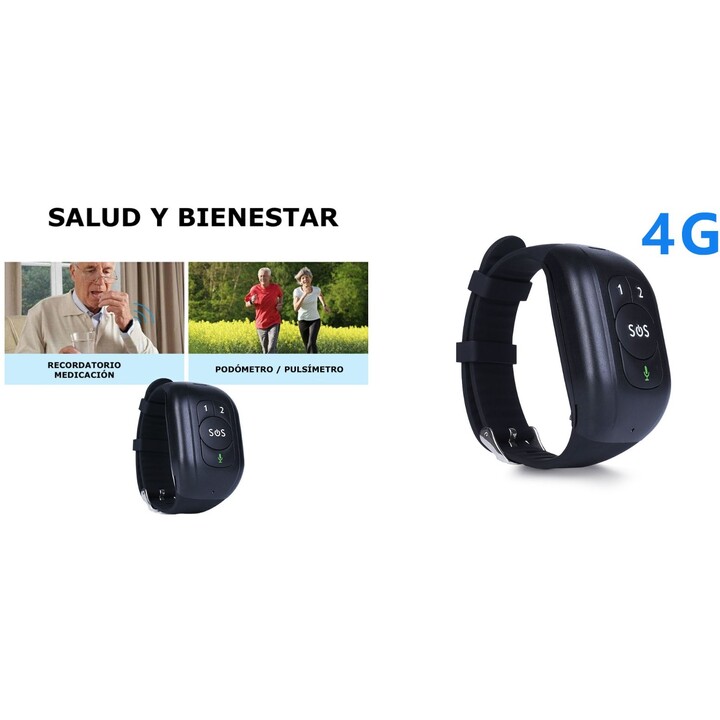Bracciale Smartband Leotec Senior Smart Band 4G/Nero