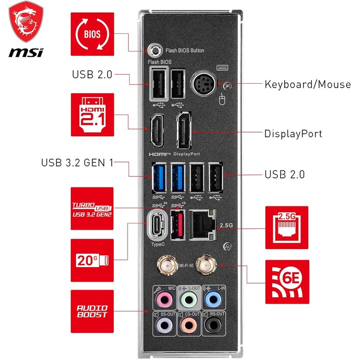 Scheda madre Msi Z790 Gaming Plus Wifi Intel Z790 Lga 1700 Atx
