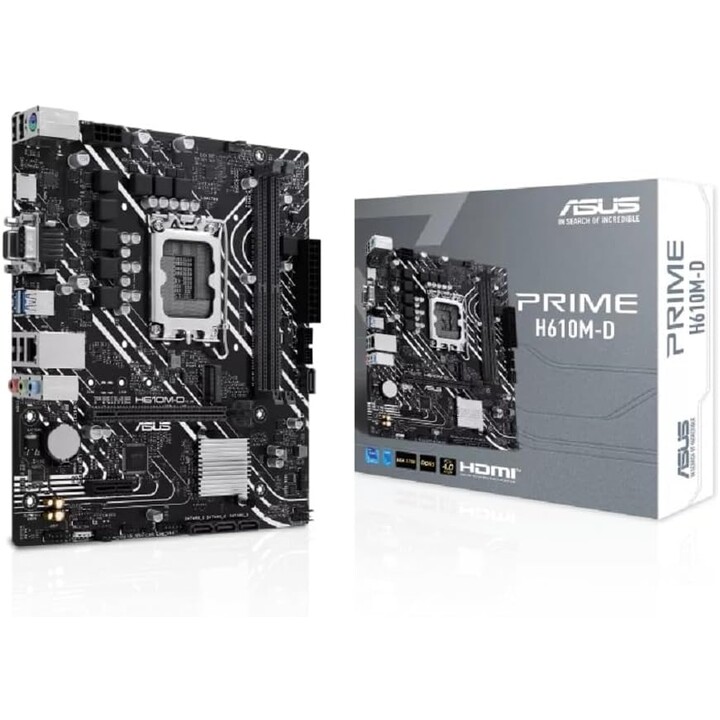 Placa Asus Prime H610m-d,intel,1700,h610,2ddr5,96gb,vga+hdmi,4sata3,1m.2,2usb2.0,2usb3.2,usb-c,1gblan,matx