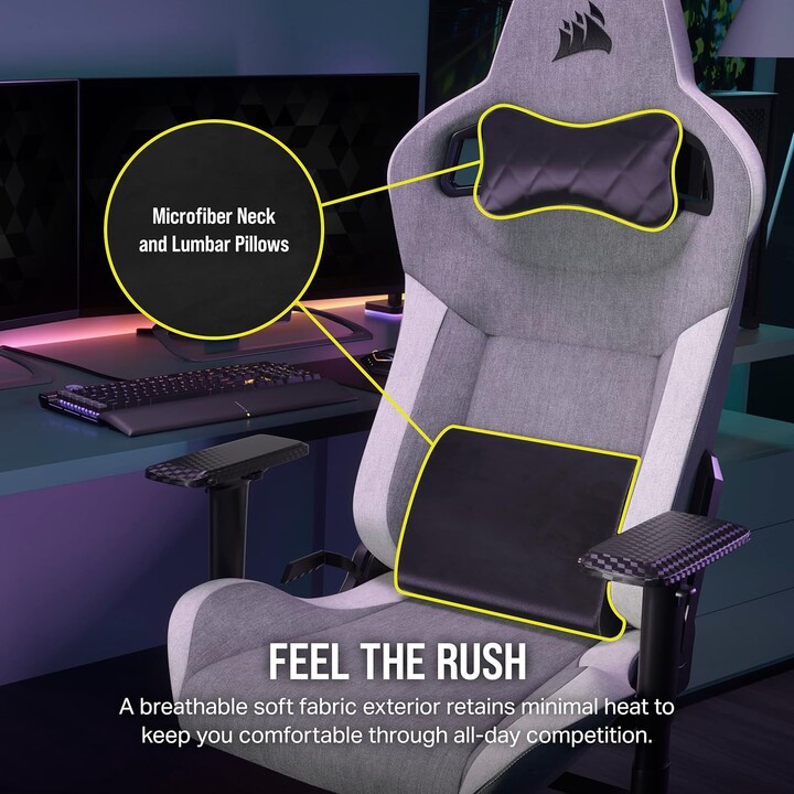 Corsair T3 Rush 2023 Gaming Cinza/Branco