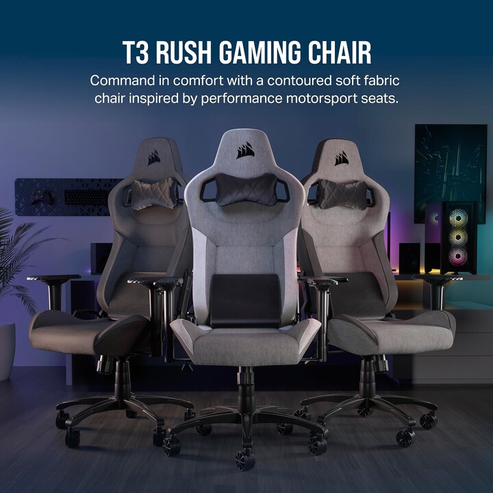 Corsair T3 Rush 2023 Gaming Cinza/Branco