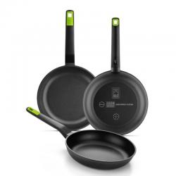 Packung mit 3 Pfannen Bra Gastro A841201/ Ø18cm/ Ø22cm/ Ø26cm/ Geeignet für Induktion