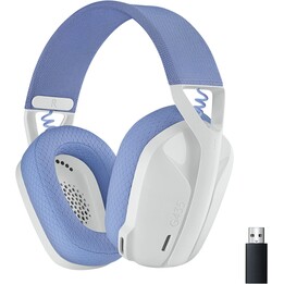 Fones de ouvido para jogos com microfone Logitech G435/ Bluetooth/ Raw Branco e Lilás