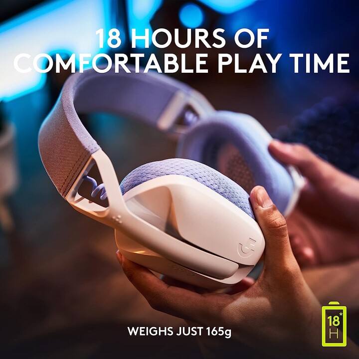 Cuffie da gioco con microfono Logitech G435/ Bluetooth/ Bianco grezzo e lilla