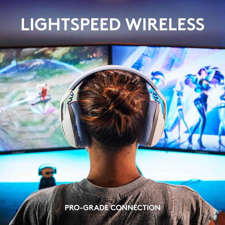 Cuffie da gioco con microfono Logitech G435/ Bluetooth/ Bianco grezzo e lilla