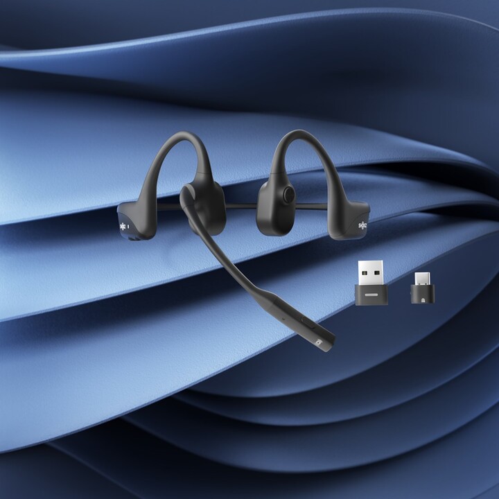 SHOKZ C110-AC-BK headset and helmet Headphones Wireless ear hook Office/Call center USB Type C Bluetooth Black