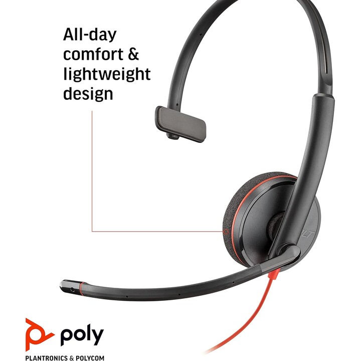 POLY Blackwire C3210 Casque Avec fil Arceau Bureau/Centre d'appels USB Type-C Noir