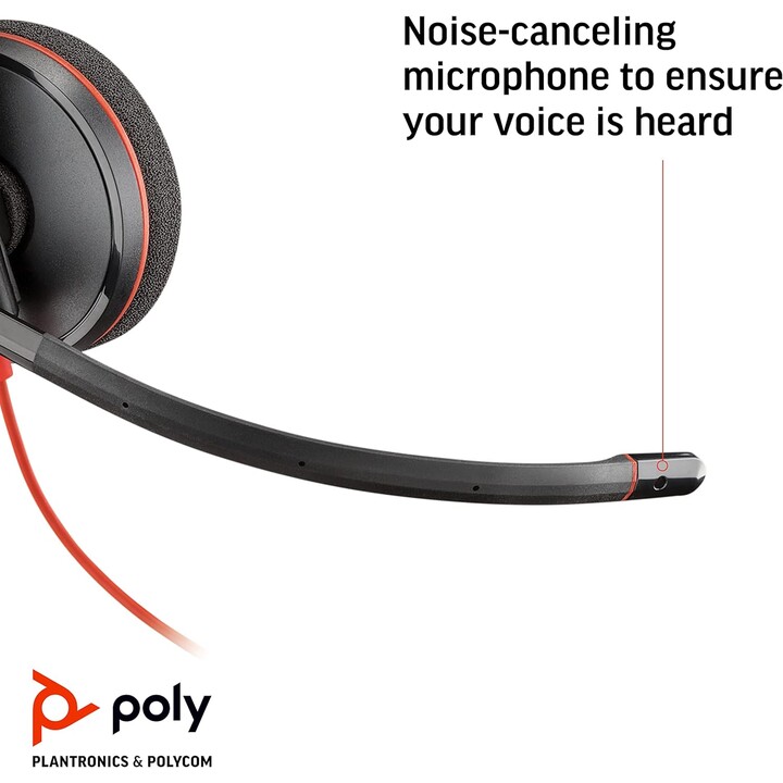 POLY Blackwire C3210 Cuffie con archetto cablato per ufficio/call center USB tipo C nere