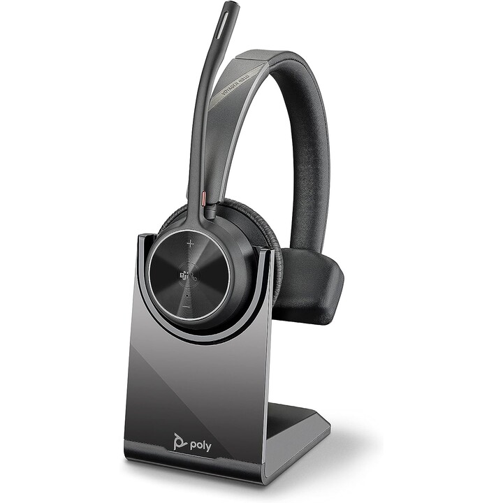 POLY Voyager 4310 UC Headphones Wireless Headband Office/Call Center USB Type A Bluetooth Charging Base Black