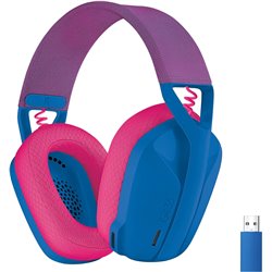 Casque Gaming avec Microphone Logitech G435/ Bluetooth/ Bleu et Framboise