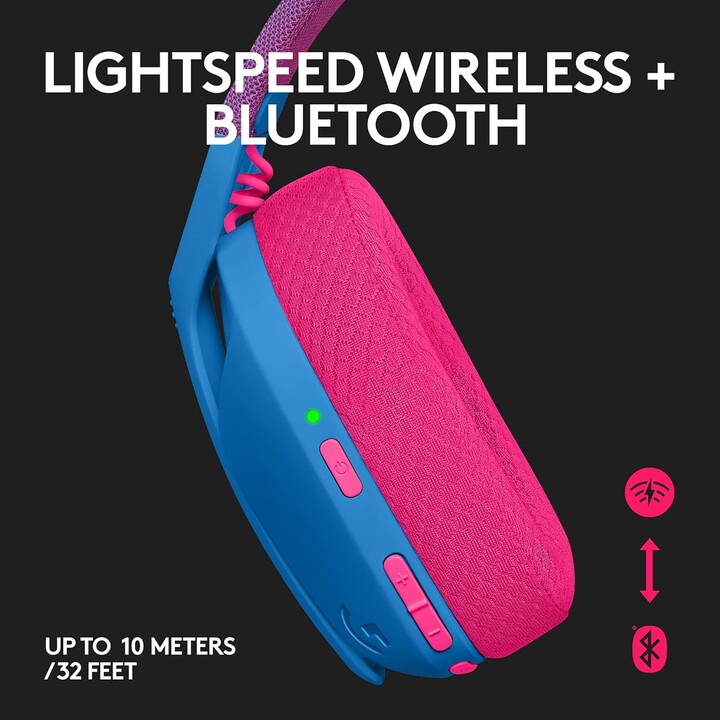 Cuffie da gioco con microfono Logitech G435/ Bluetooth/ Blu e Lampone
