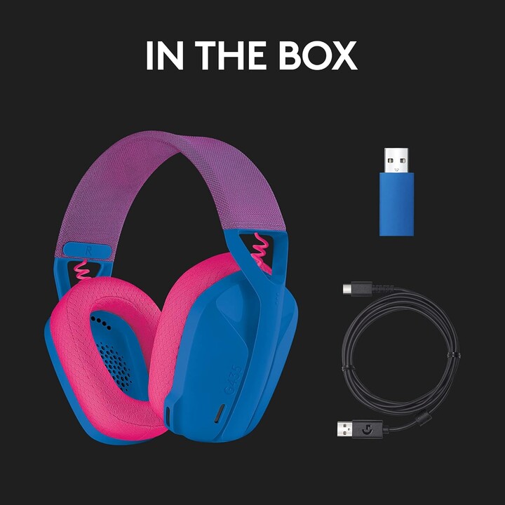 Cuffie da gioco con microfono Logitech G435/ Bluetooth/ Blu e Lampone