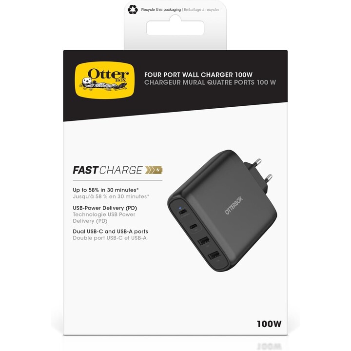 Otterbox 100W USB-C-Wandladegerät mit vier Anschlüssen