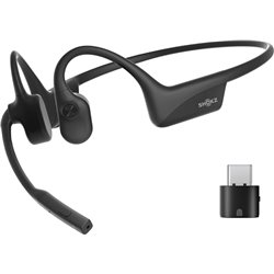 SHOKZ C110-AC-BK écouteur/casque Sans fil Crochets auriculaires Bureau/Centre d'appels USB Type-C Bluetooth Noir