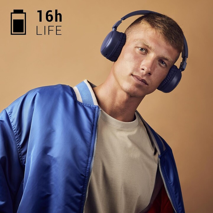 Headphone + mic energy headphones radio color radio fm bluetooth indigo