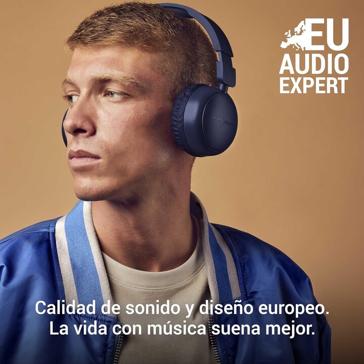 Headphone + mic energy headphones radio color radio fm bluetooth indigo