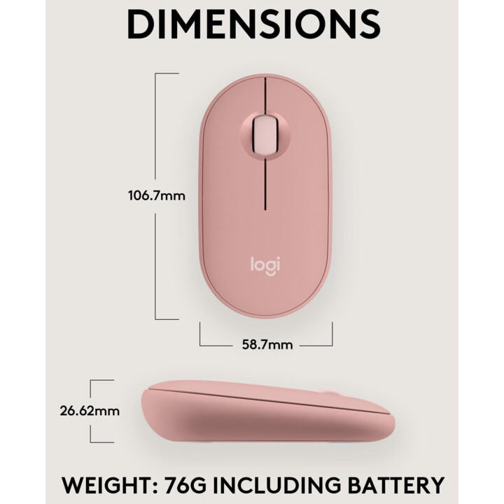 Logitech Raton Inalambrico Bluetooth M350S Rosa