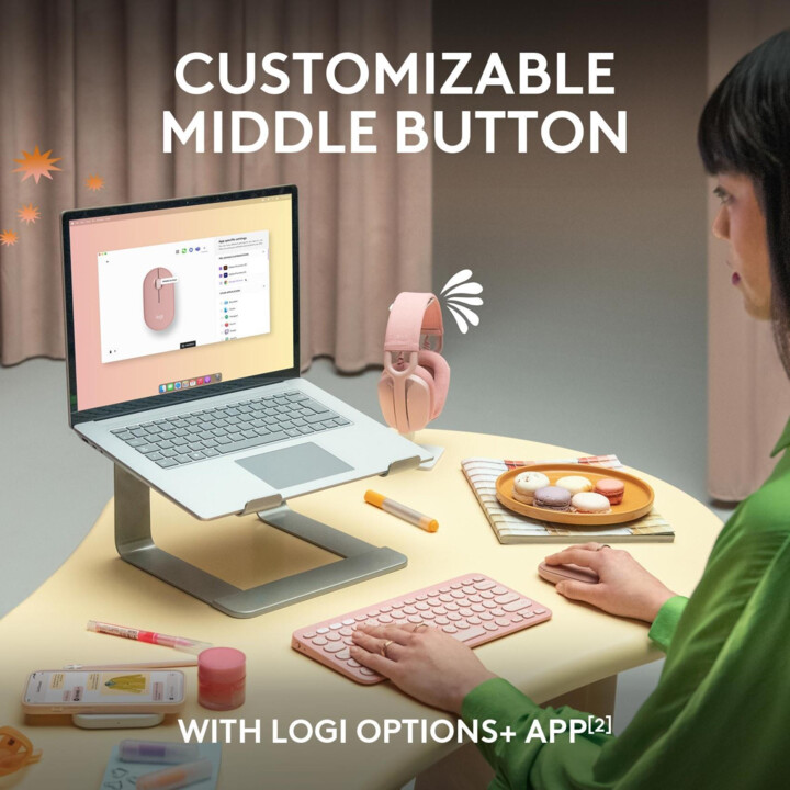 Logitech Raton Inalambrico Bluetooth M350S Rosa