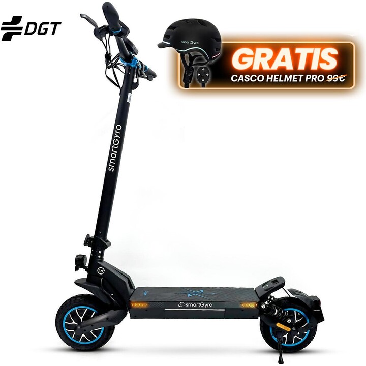 SmartGyro CrossOver Dual Max Electric Scooter / 1000W Motor / 10 Wheels / 25km/h / Autonomy 60km / Black