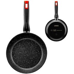 Poêle à frire MONIX TITAN ROCK M810024 - Ø24CM - ÉPAISSEUR DE BASE 4MM - ALUMINIUM FORGÉ - TITANE RENFORCÉ - INDUCTION COMPLÈTE