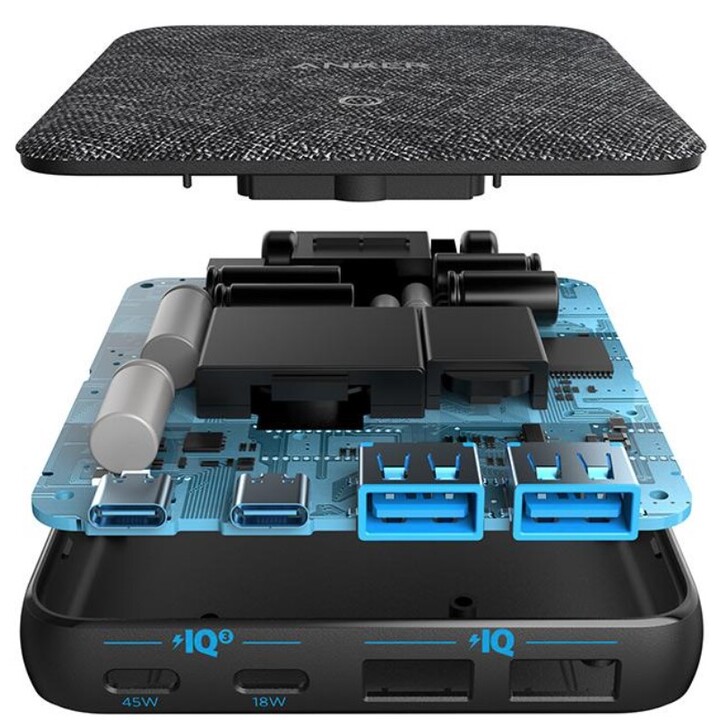 Anker 543 Powerport Atom III Universale Nero Ricarica Rapida da Interno
