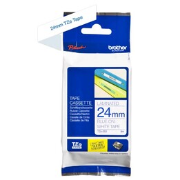 Brother TZE-253 ruban d’étiquetage 24 mm bleu sur blanc