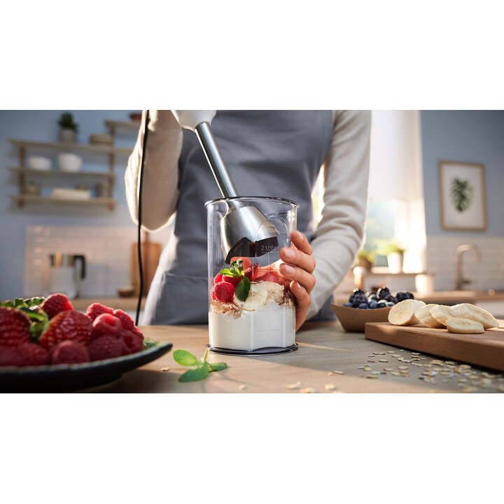 Liquidificador Bosch Series 4 MSM4W210 0,6 L Liquidificador de imersão 600 W Preto, Branco
